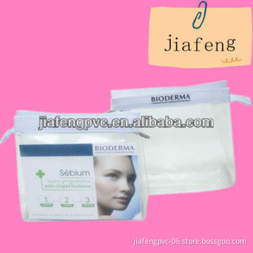 Clear Heat welded body EVA zipper bag for cosmetics with PU top for cosmetics